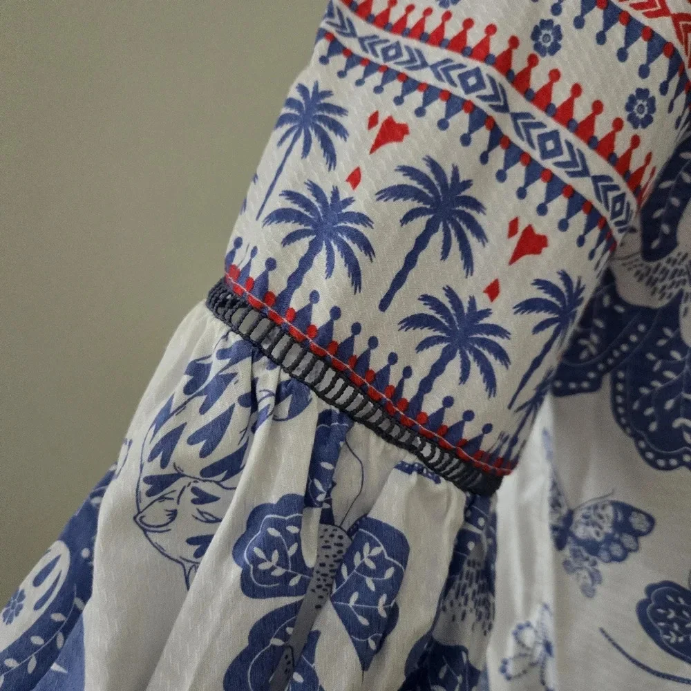 Emily Lovelock NWT Boho Style Bishop Sleeve Loose fitting Blouse size SMALL - Picture 7 of 16